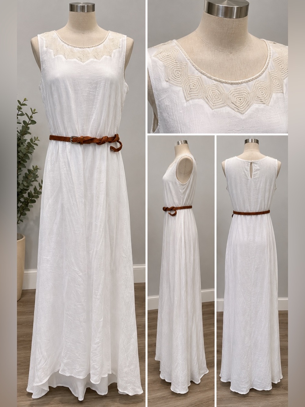 AGB White Sleeveless Maxi Dress size medium
